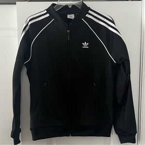 Adidas womens trefoil adicolor track jacket black small s new